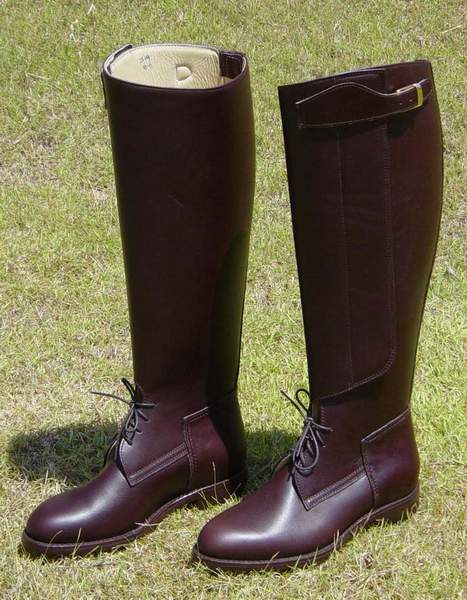 German Polo Boot with Lace & Velcro - Dark Brown Oiled Leather